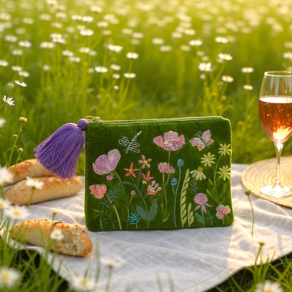 Cotton Velvet Zipped Bags & Pouches