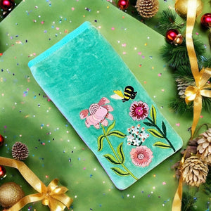 The Mint Green Flowers & Bees Cotton Velvet Gift Set