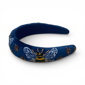 The Royal Blue & Gold Bee Headband