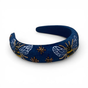 The Royal Blue & Gold Bee Headband