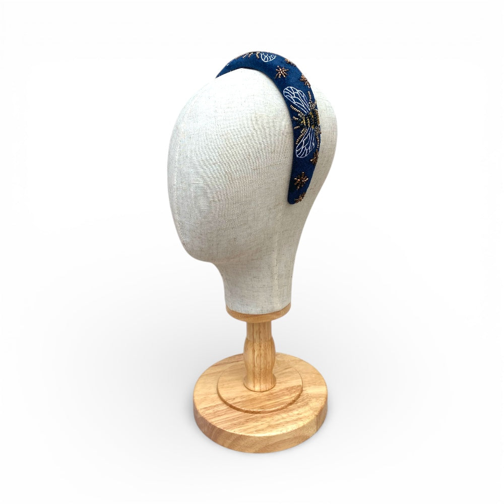 The Royal Blue & Gold Bee Headband