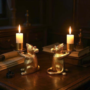 The Golden Mouse Candle Holder