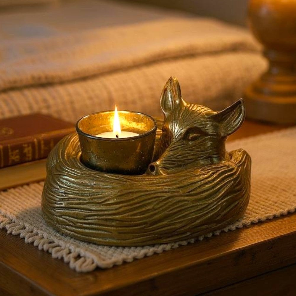 The Sleeping Fox T Light Holder