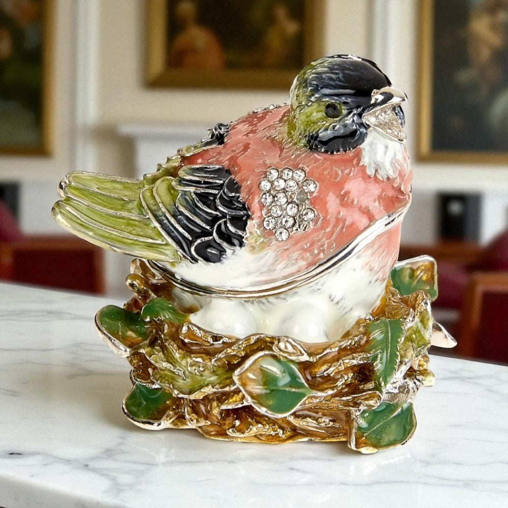 Juwelenbesetzte Emaille-Flüggebox