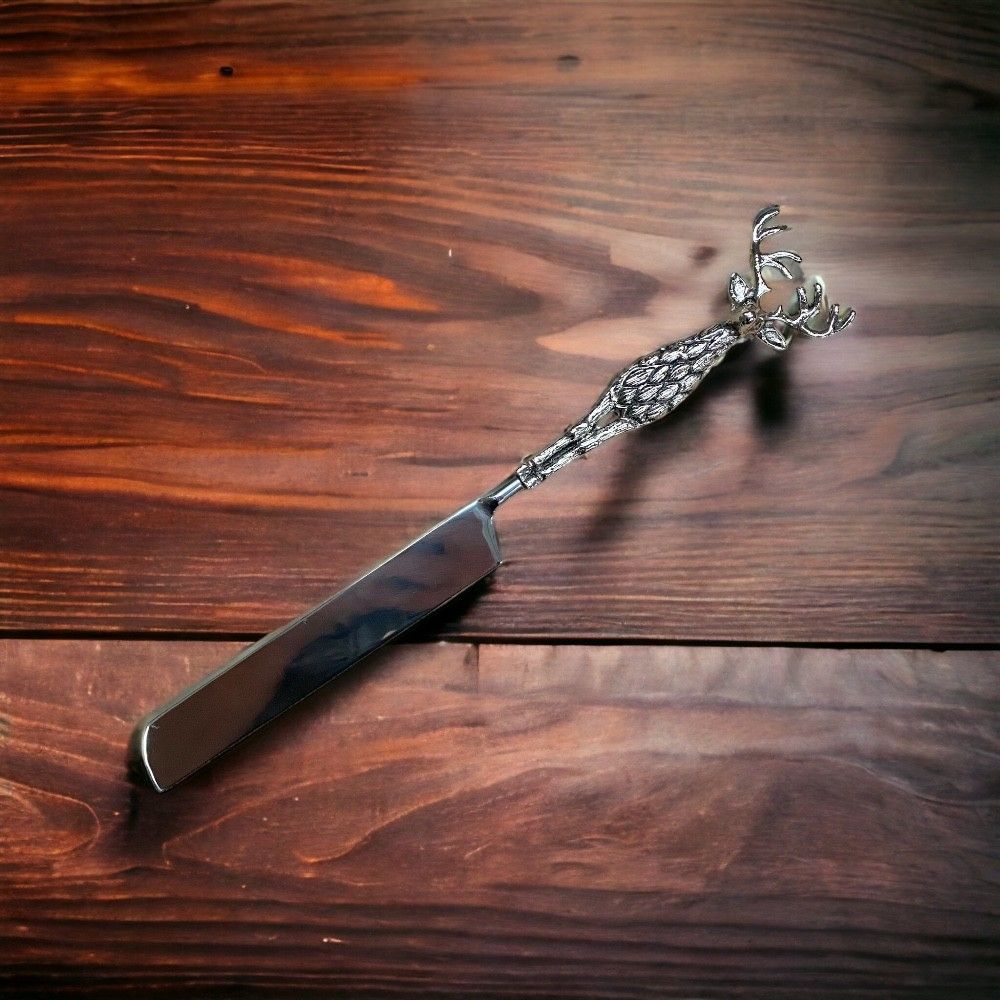 Long Metal Stag Cake Knife