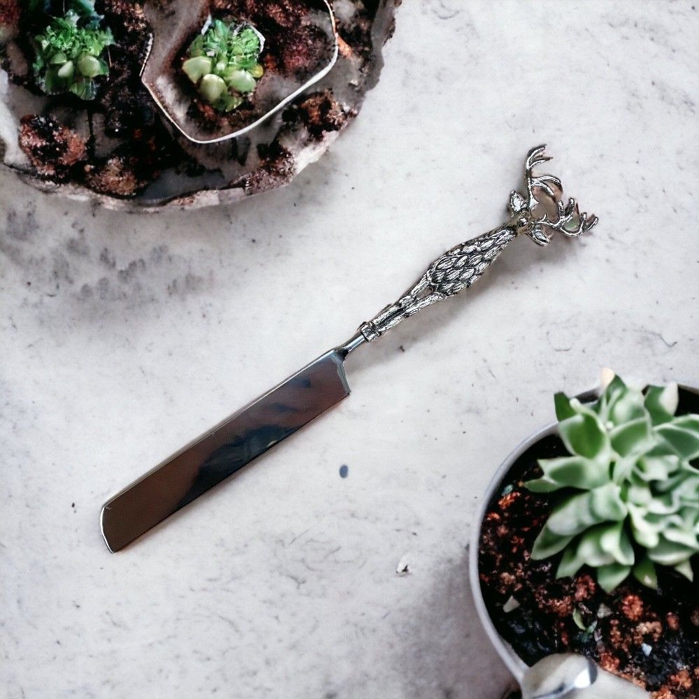 Long Metal Stag Cake Knife