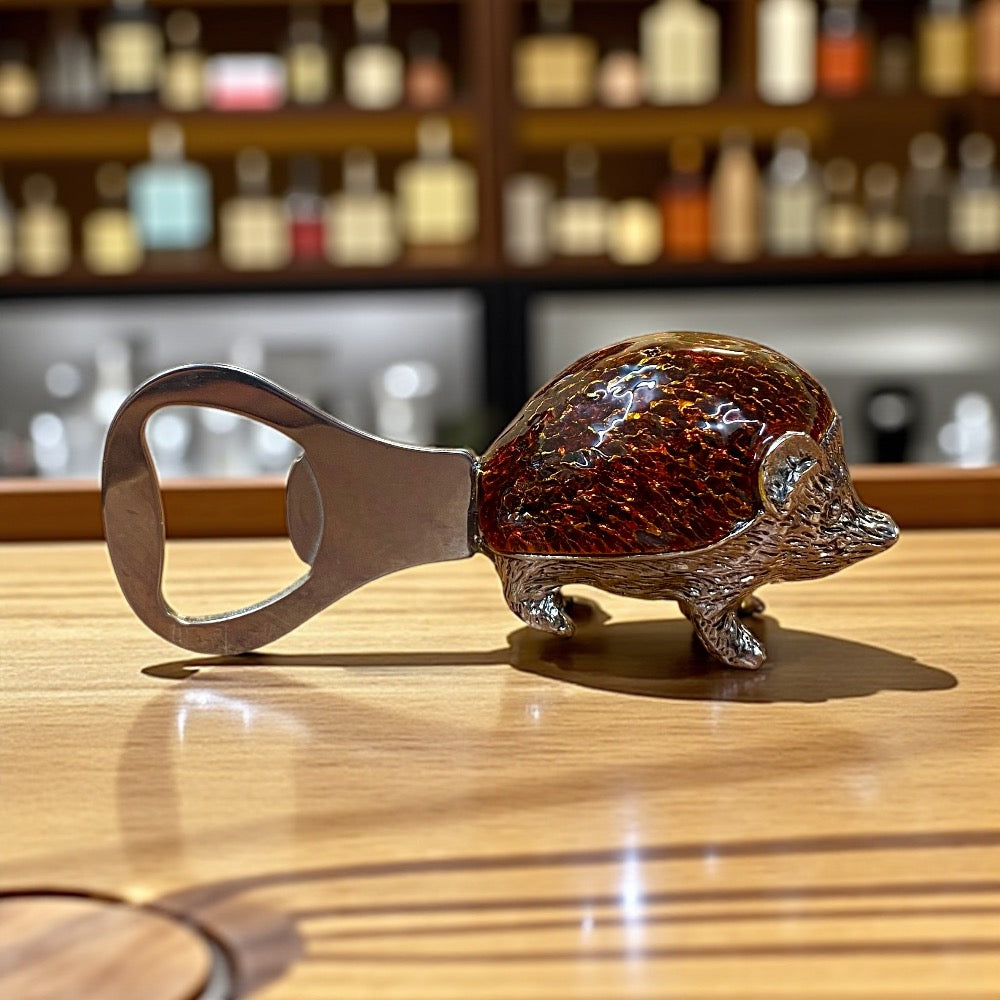 Hedgehog Brown Enamel Bottle Opener