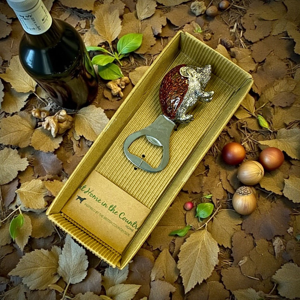 Hedgehog Brown Enamel Bottle Opener