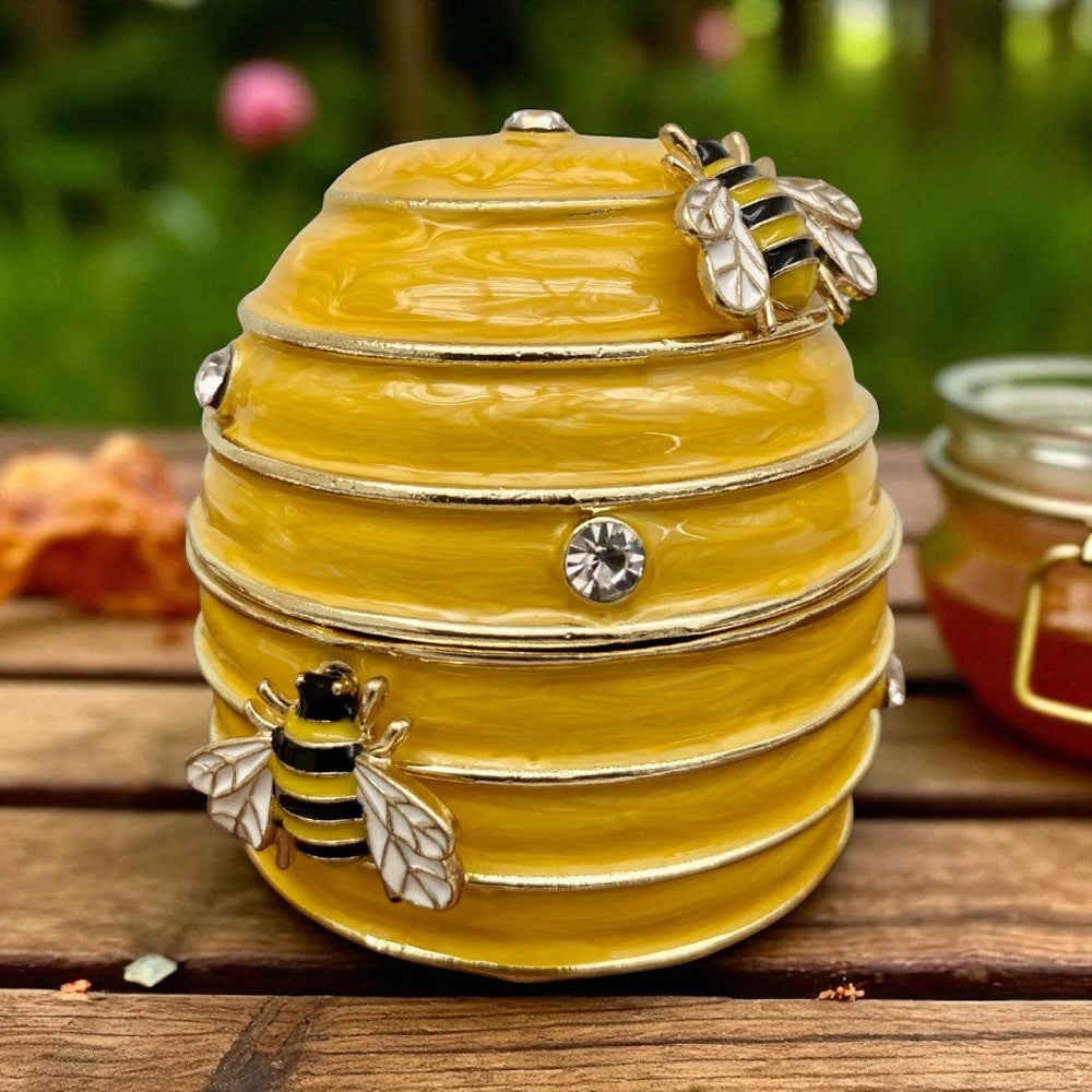 Enamelled Beehive Trinket Box