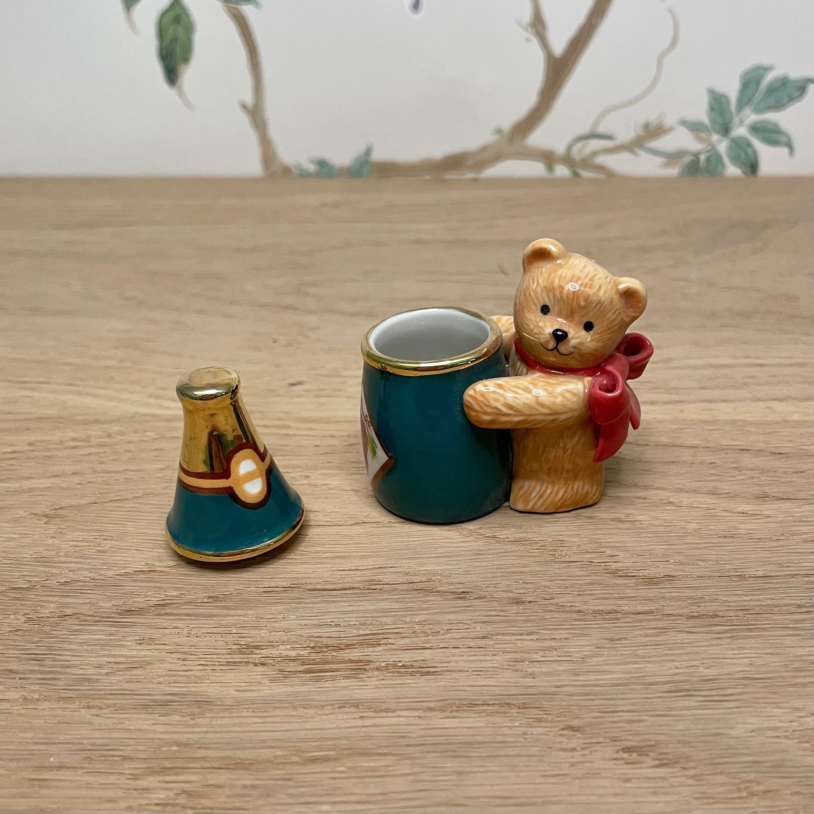 Teddy Bear Champagne Porcelain Box