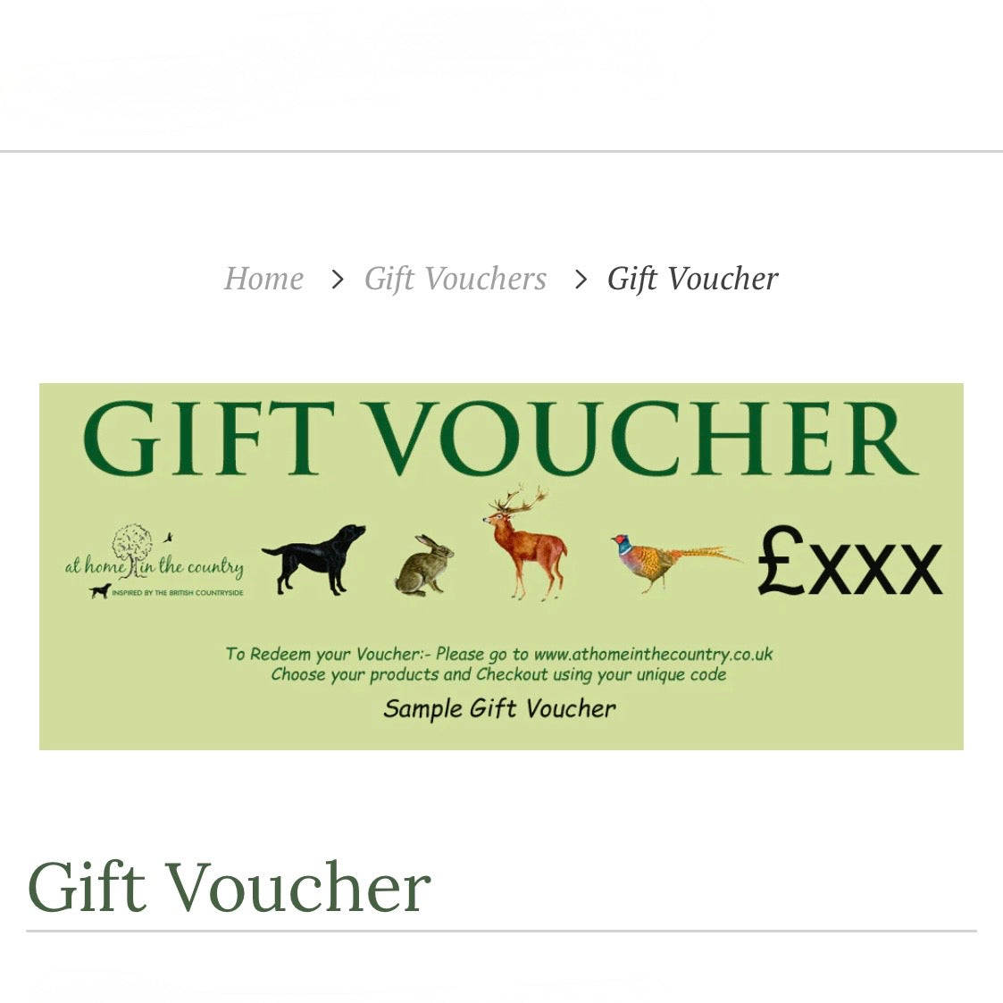The At Home in the Country Gift Voucher