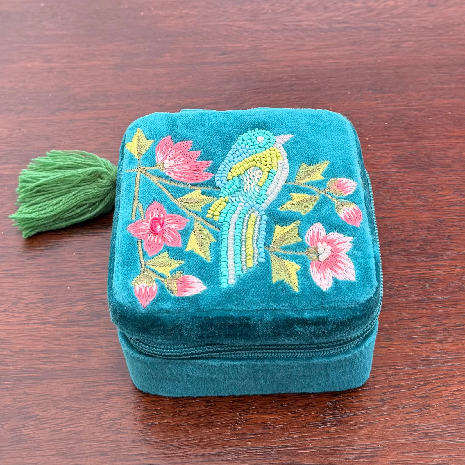 NEW The Blue Bird on Teal Jewellery Box