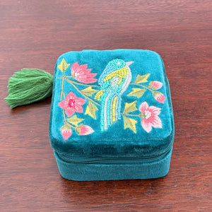 NEW The Blue Bird on Teal Jewellery Box
