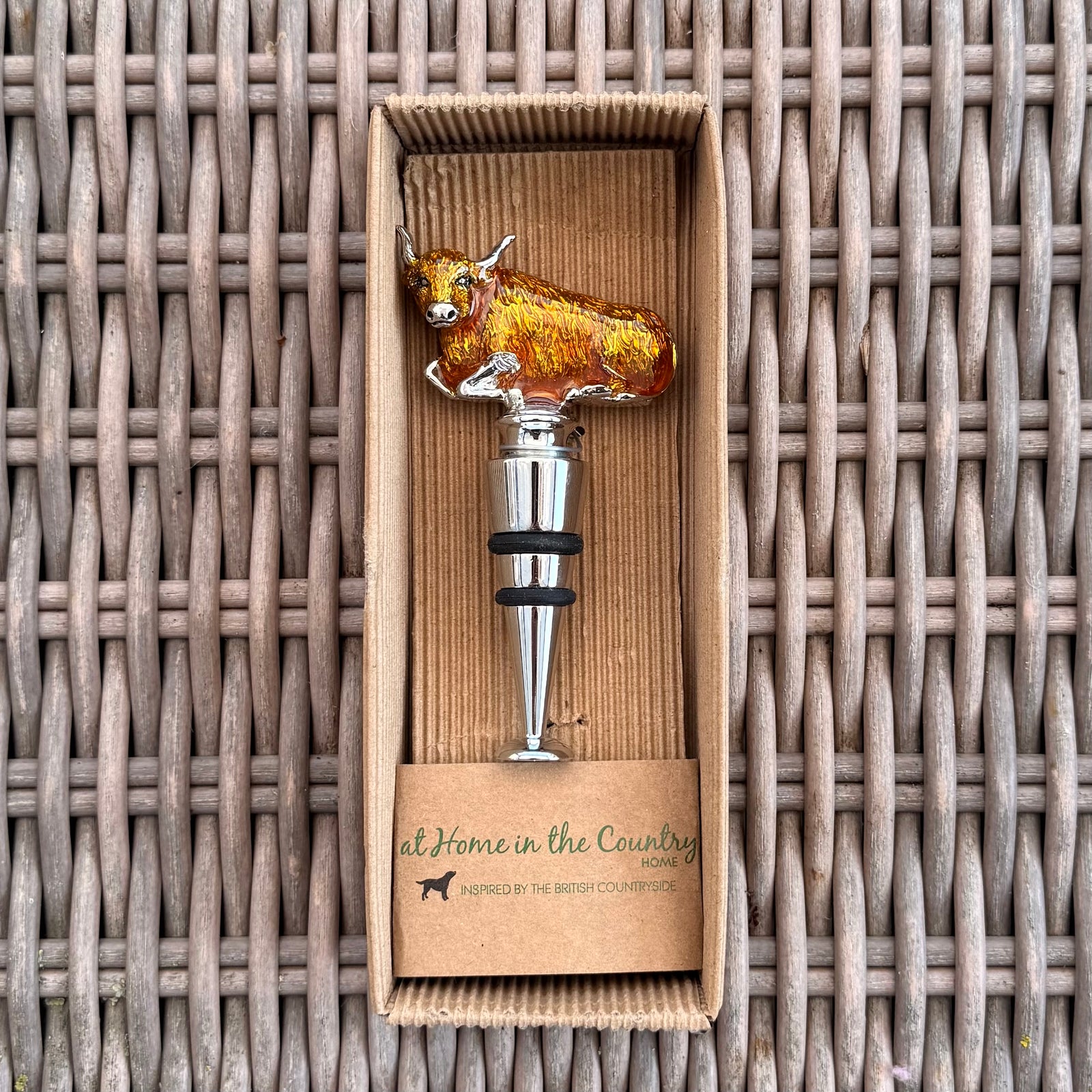 NEW Enamel Highland Cow Bottle Stopper
