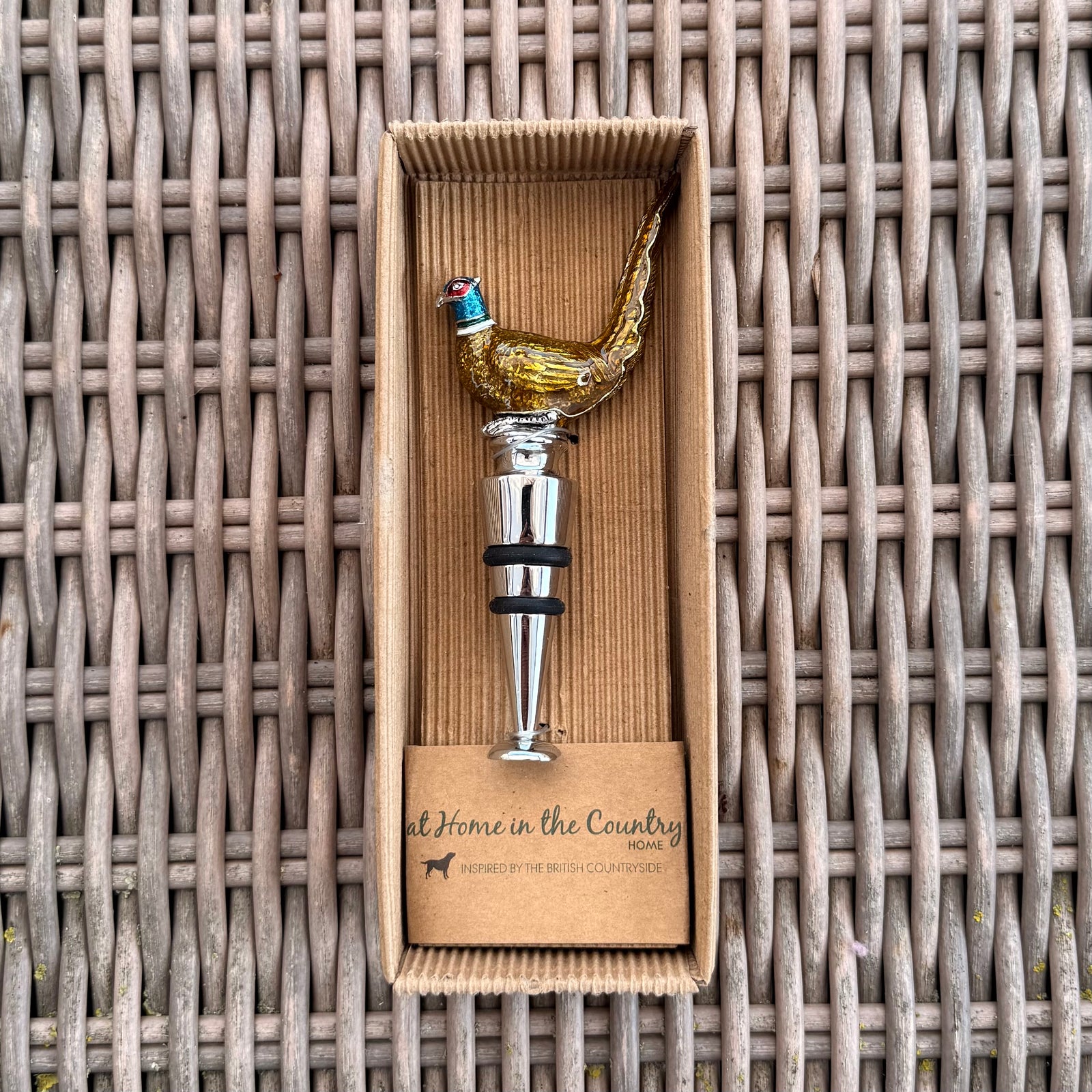 NEW Enamel Pheasant Bottle Stopper