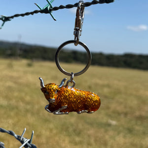 Fuchs-Schlüsselanhänger aus sattem braunem Emaille