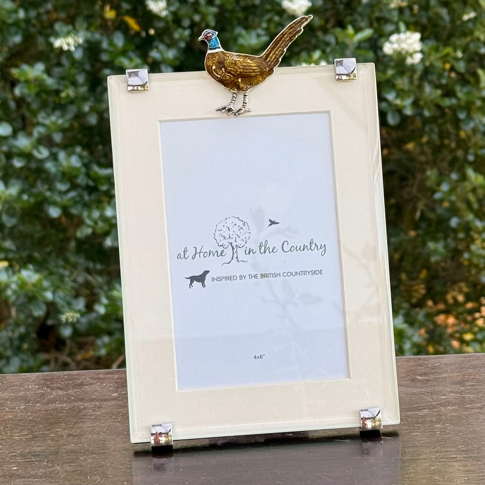 NEW Rich Gold Enamel Pheasant Rectangle Frame