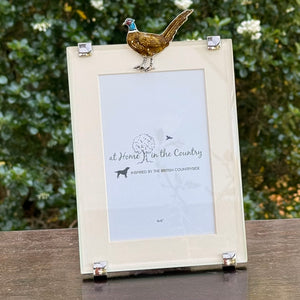 NEW Rich Gold Enamel Pheasant Rectangle Frame