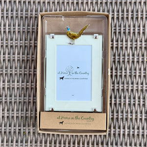 NEW Rich Gold Enamel Pheasant Rectangle Frame