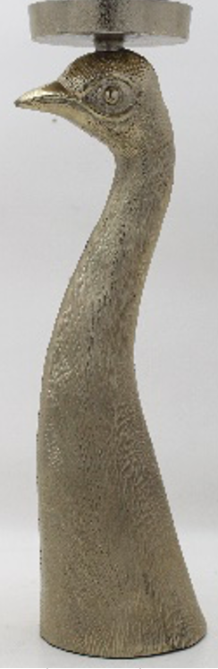 "Percy" The Peacock Pillar Candle Holder