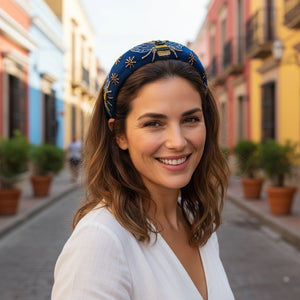 The Royal Blue & Gold Bee Headband