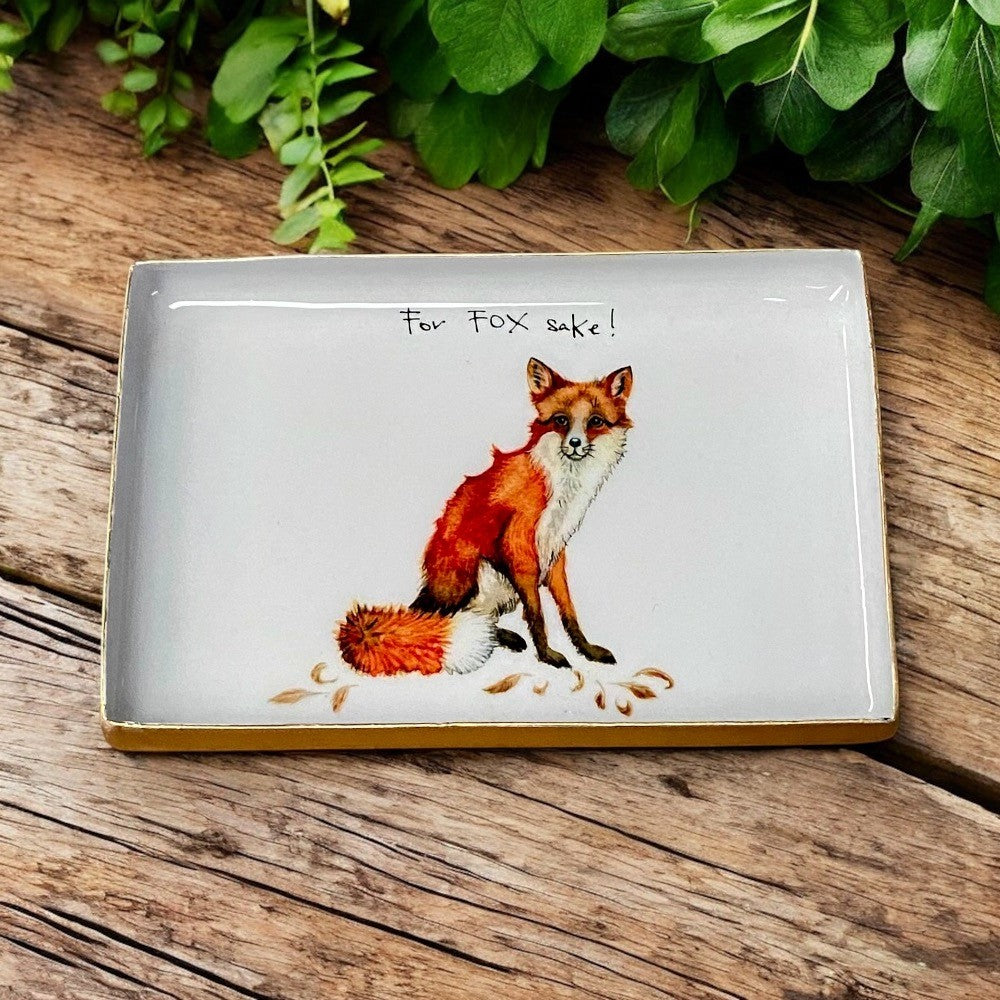 For Fox Sake Rectangle Rustic Metal Dish