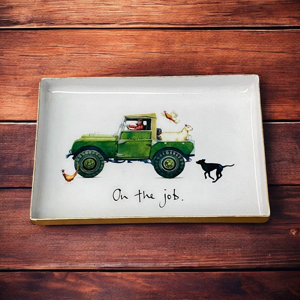 2nd On The Job Rectangle Rustic Metal Dish