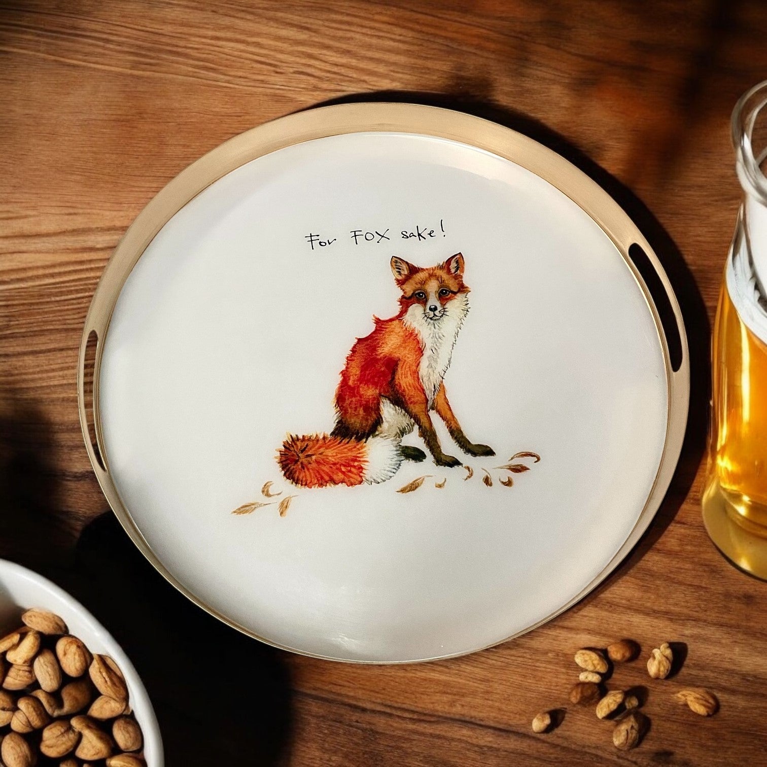 2nd For Fox Sake Vintage Style Drinks Tray