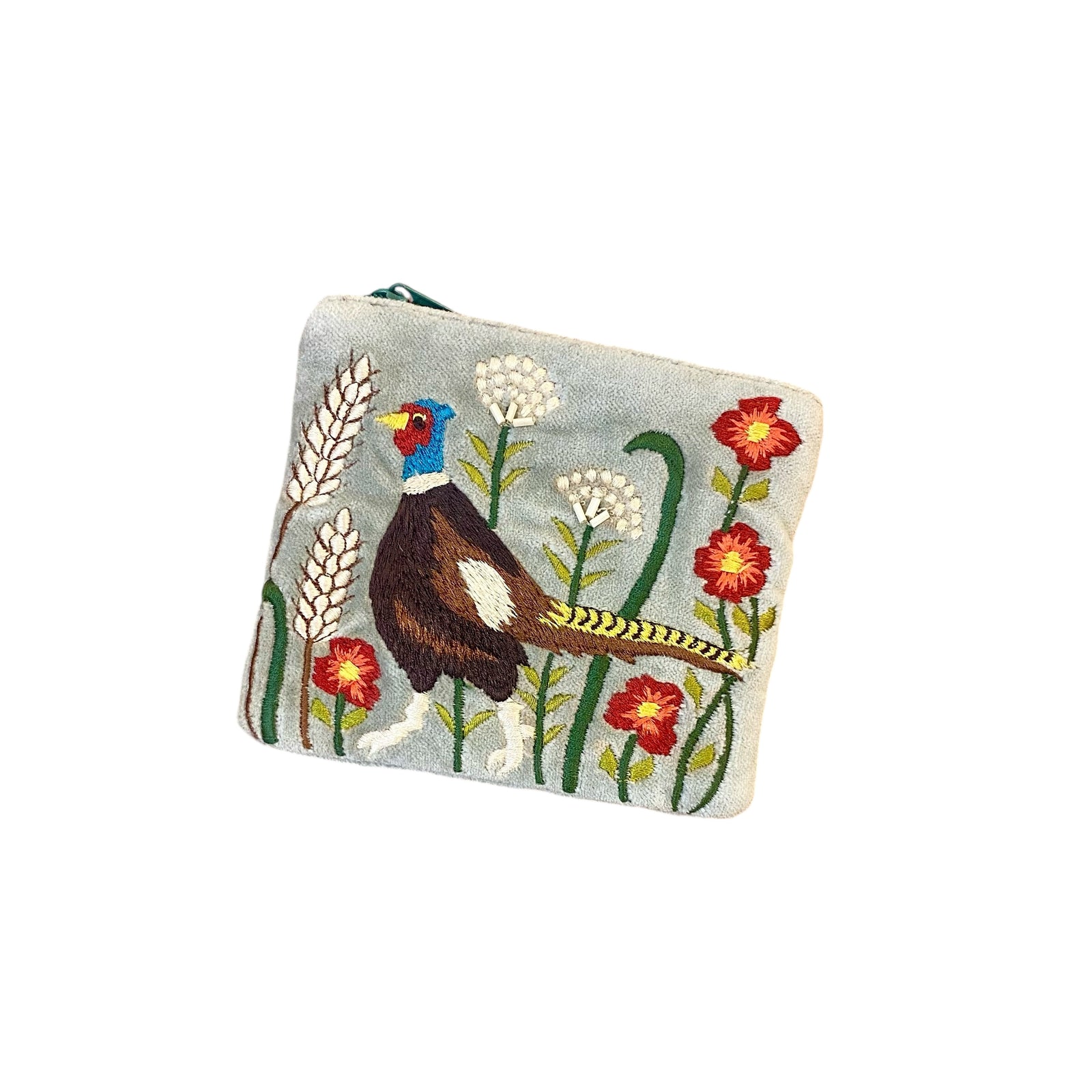 Soft Grey with Pheasant Detailing Purse