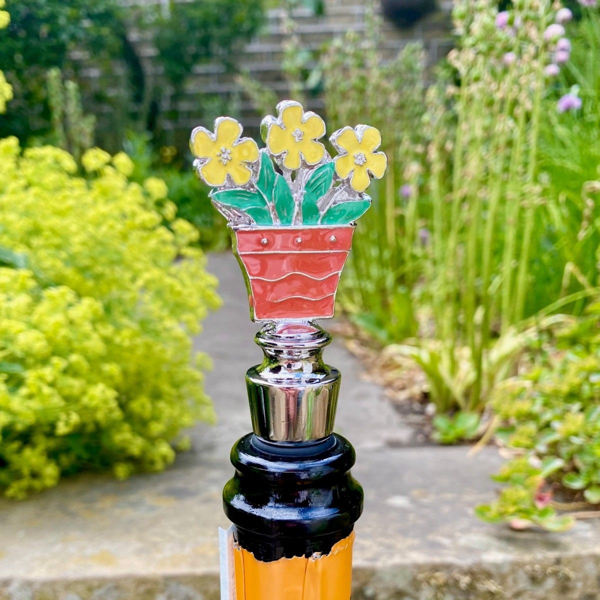 Enamel Flower Pot Bottle Stopper