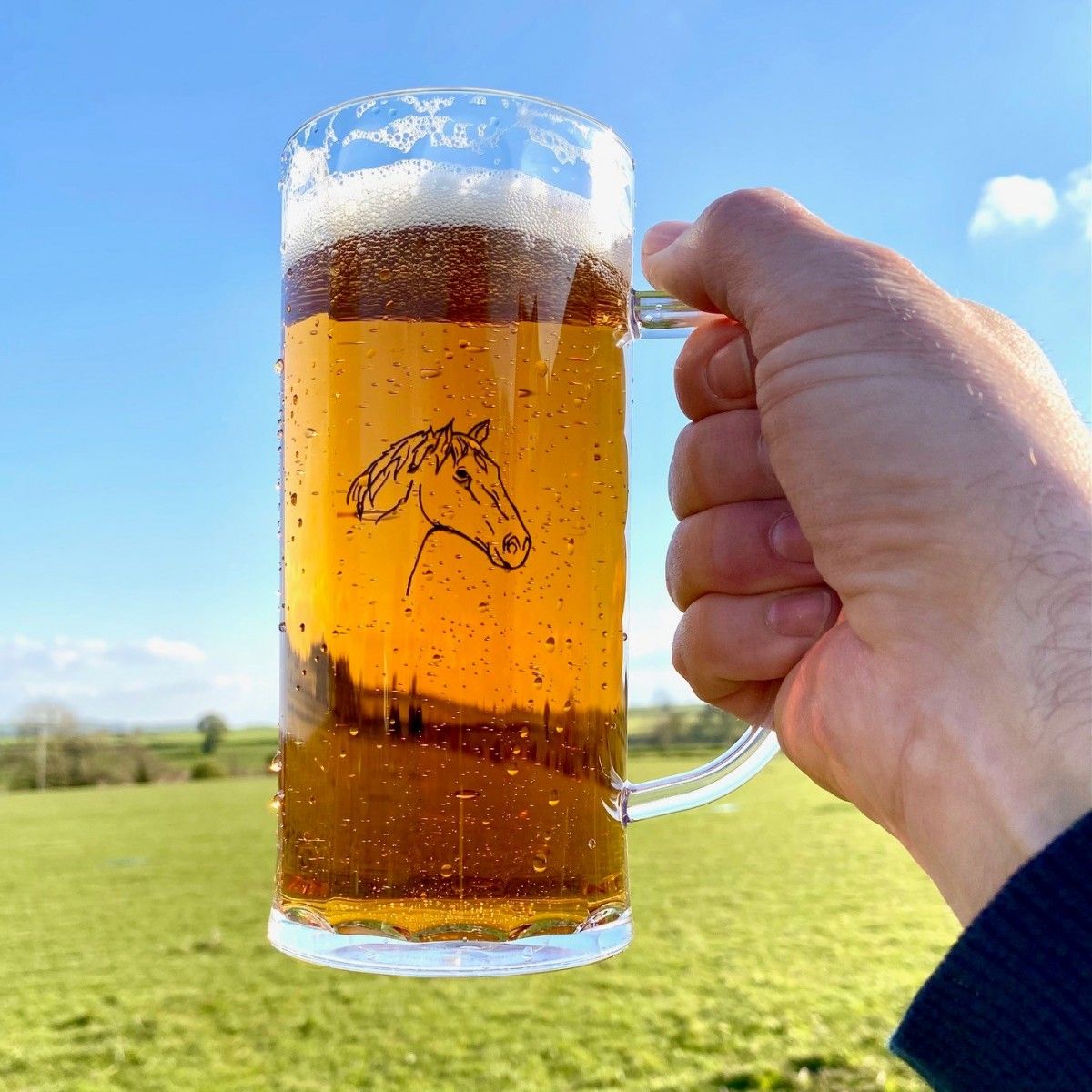 A Pair of Horse Head Polycarbonate Pint Tankards