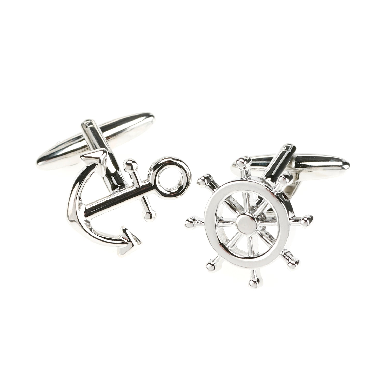 Silver hot sale anchor cufflinks