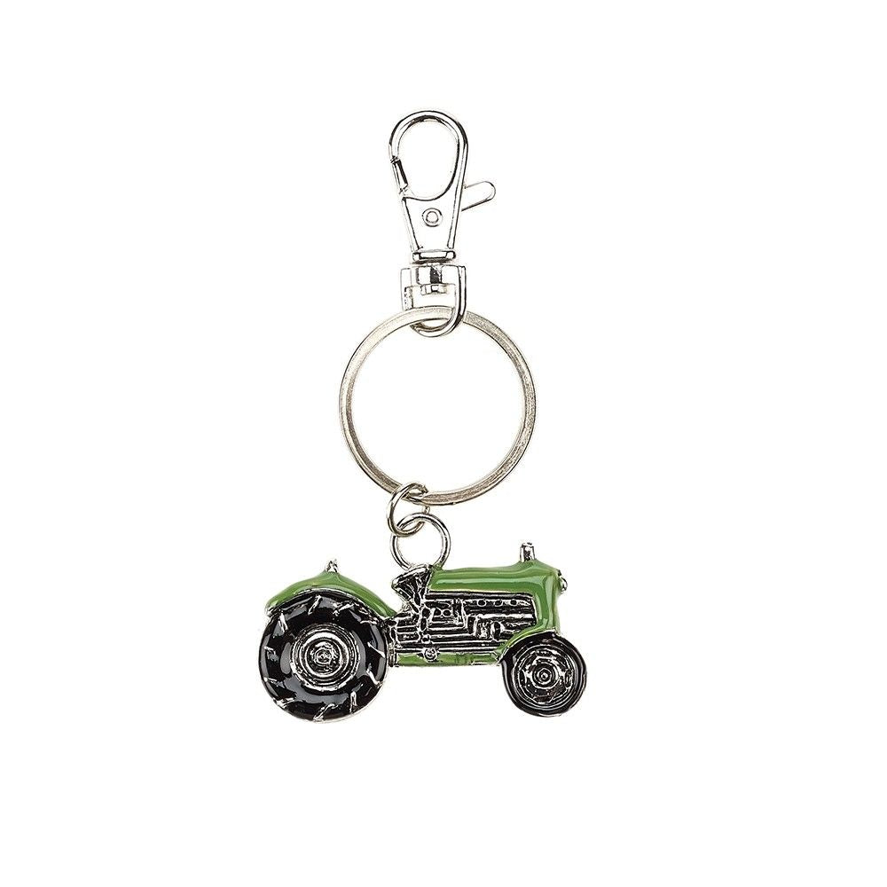 Enamel Green Tractor Keyring