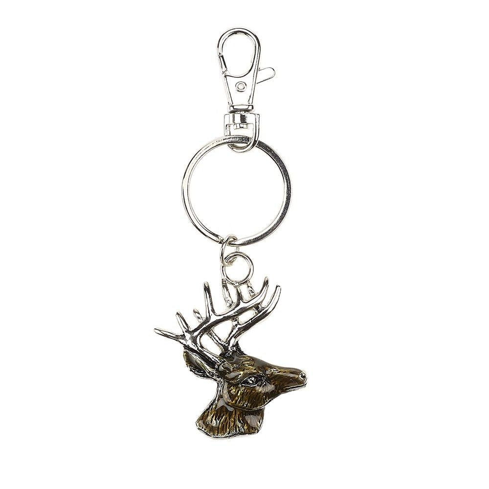Enamel Stag Head Keyring