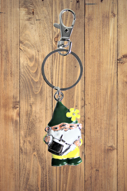 Enamel 'Nobby' the Gnome Keyring