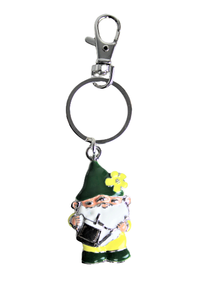 Enamel 'Nobby' the Gnome Keyring