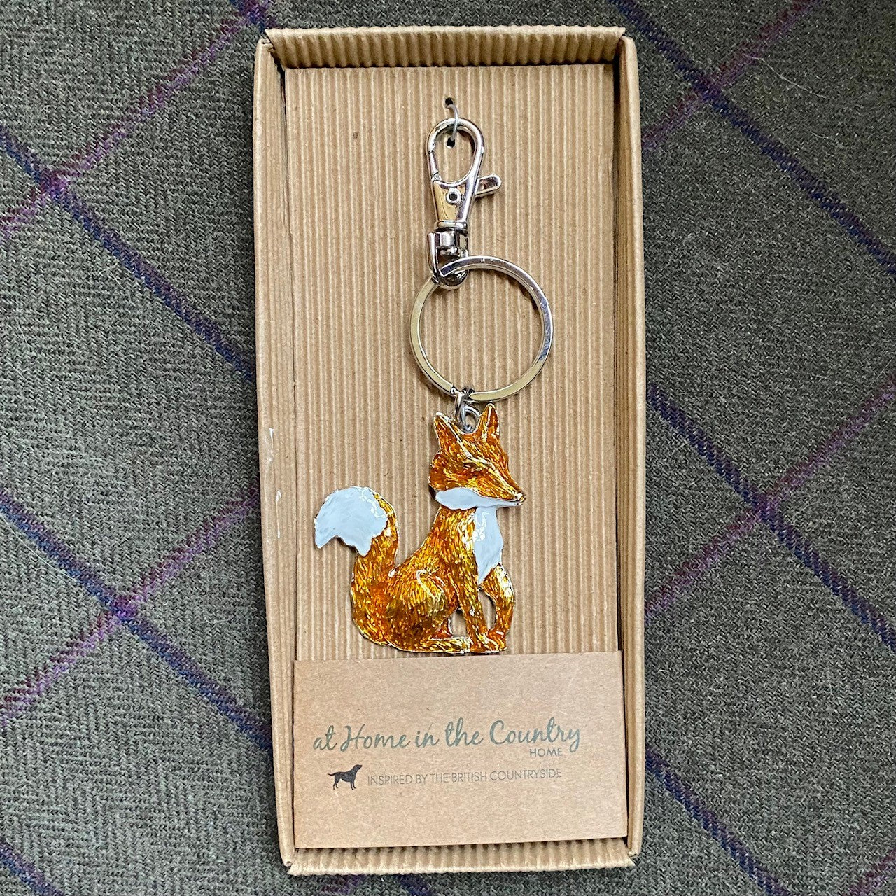 Rich Brown Enamel Foxy Key Ring