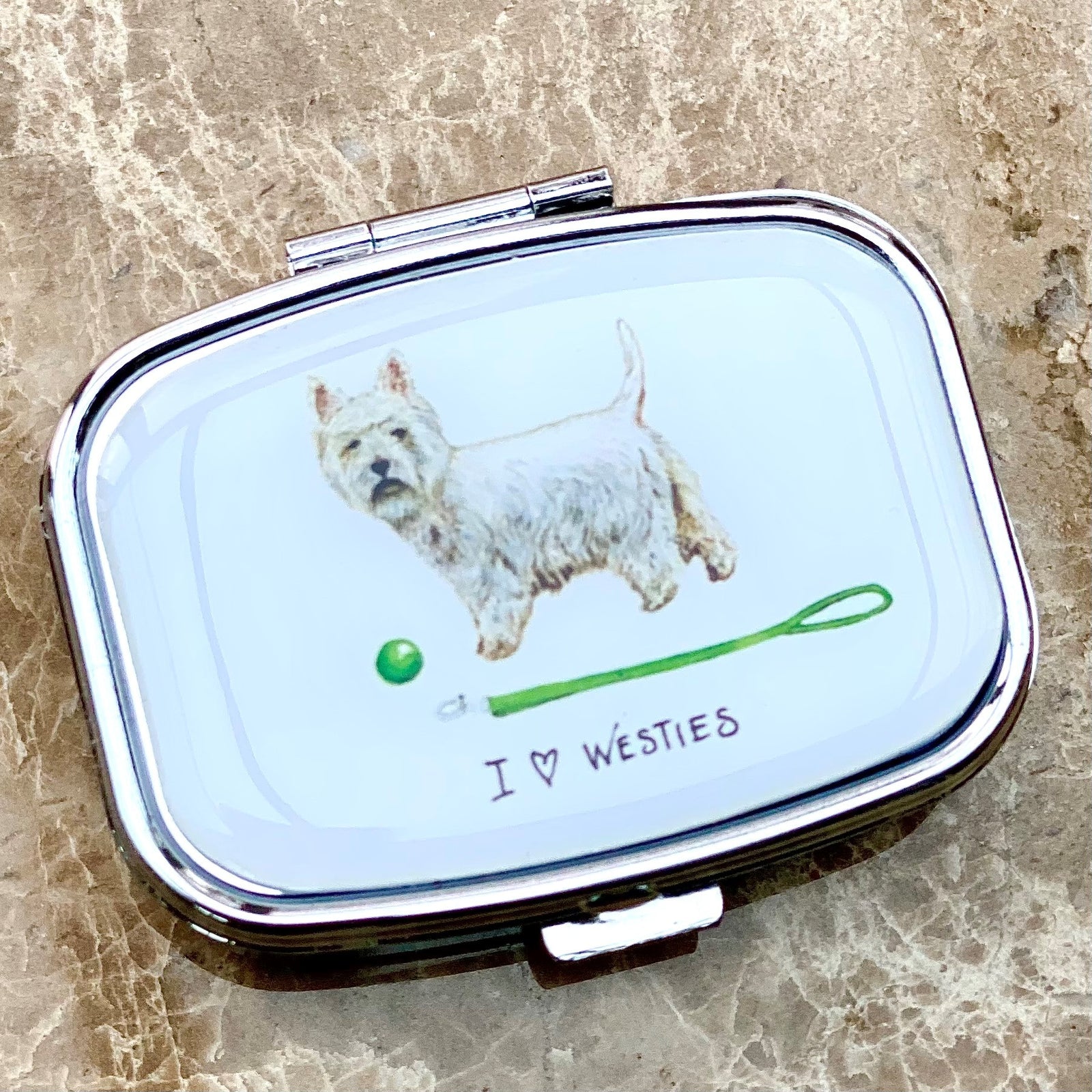 I (Heart) Westies Pillbox