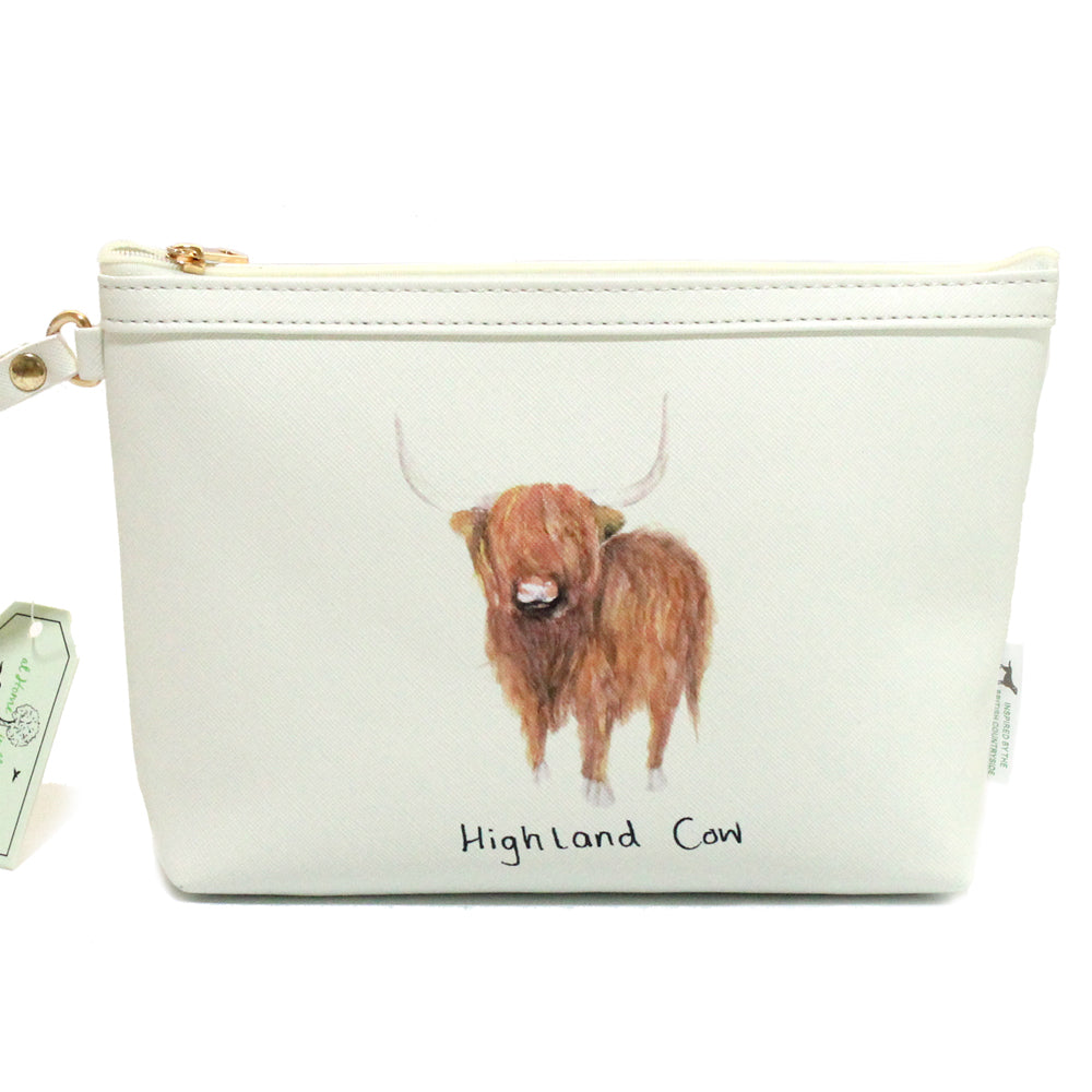 Highland Cow Make Up Bag