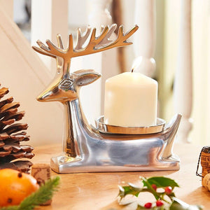 Stag Pillar Candle Holder