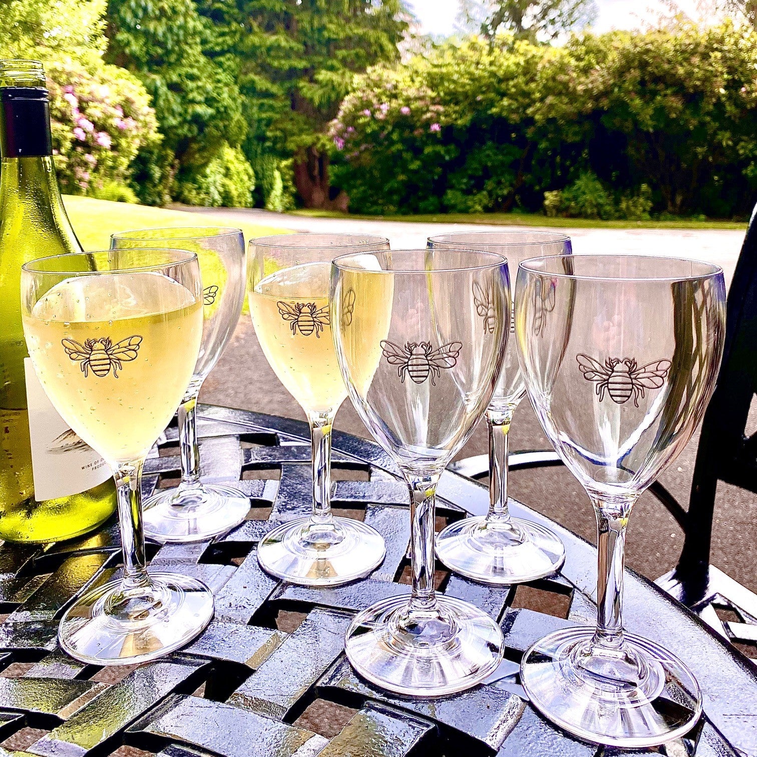A Set of 6 Bee 11 oz Wine Glasses