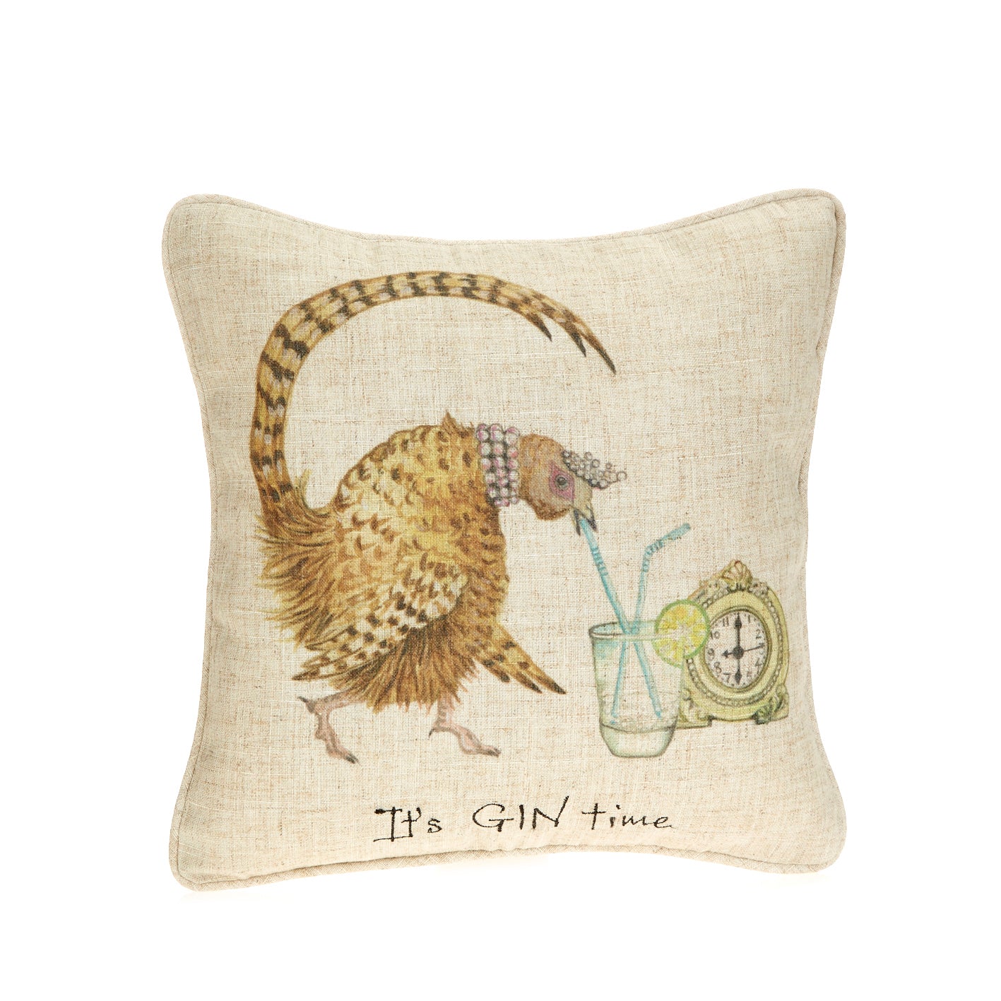"It's Gin Time!" Linen Mix Cushion