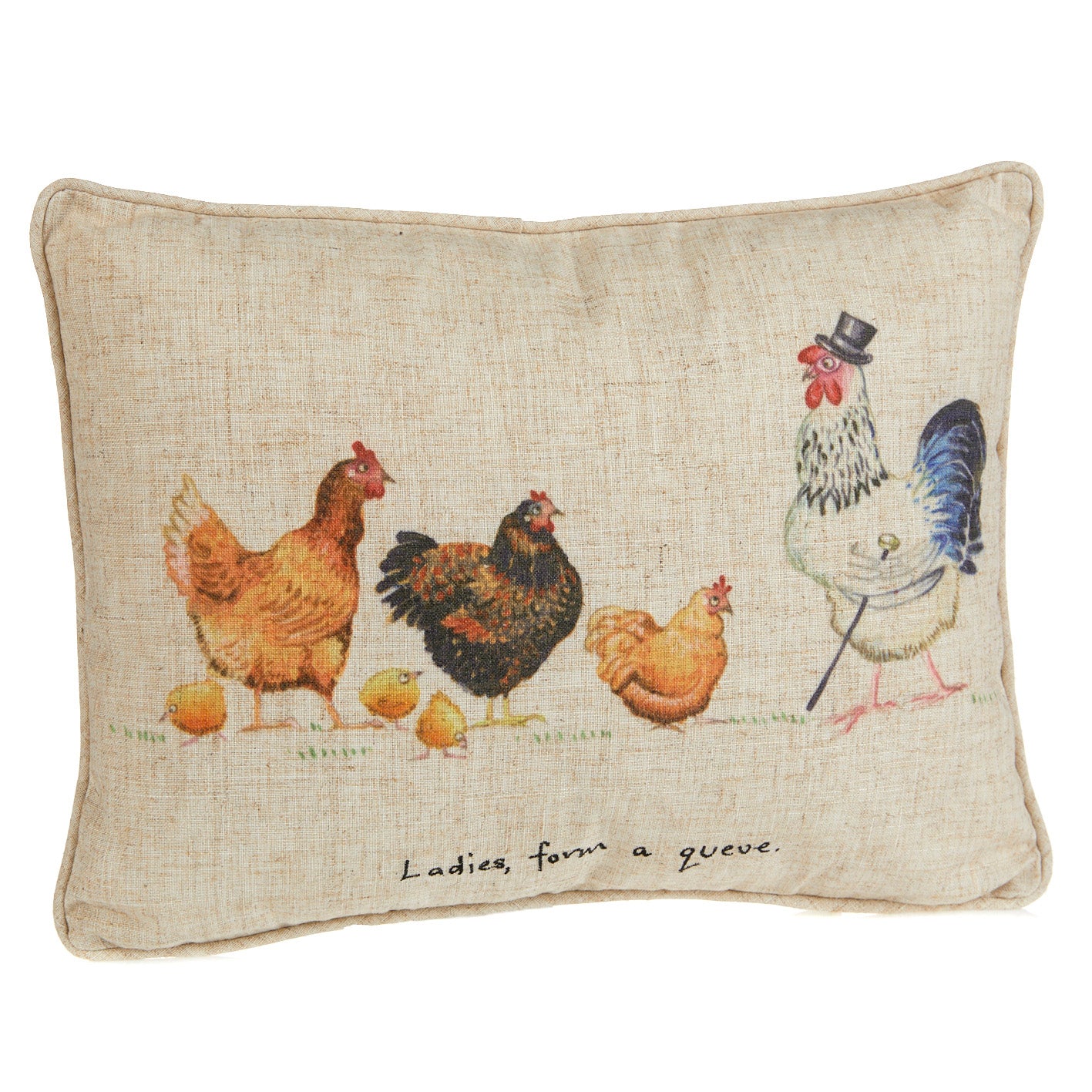 "Ladies Form a Queue" Linen Mix Cushion