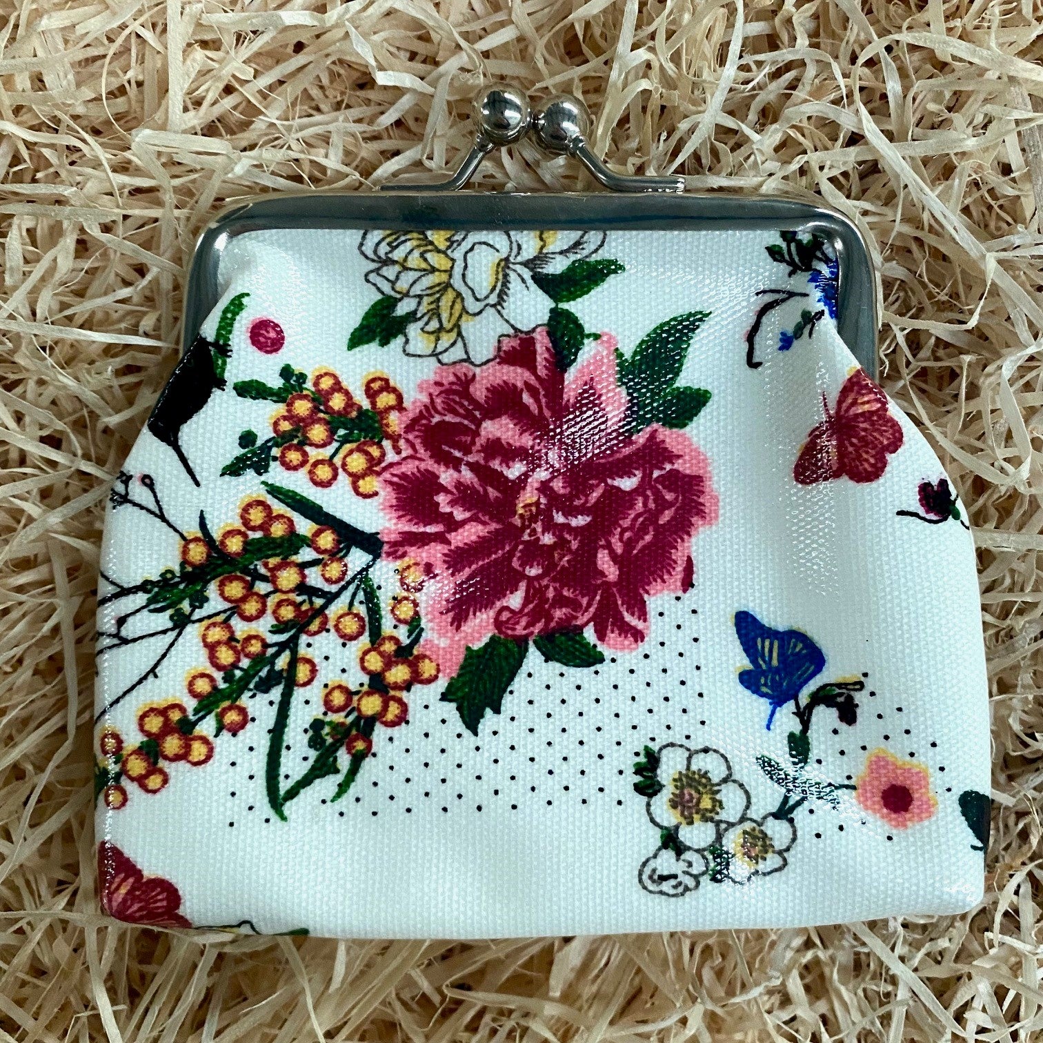 White Floral Coin Purse
